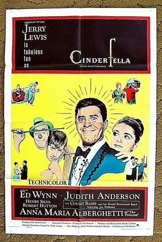 Jerry Lewis - - " Cinderfella " / Movie Poster 27 X 41 - Norman Rockwell Artwork