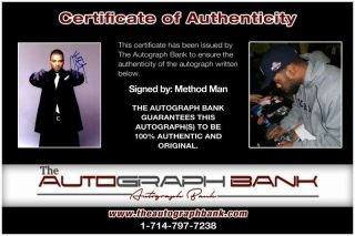 Method Man Wu - Tang Clan authentic signed 8x10 photo W/ Certificate A24 2