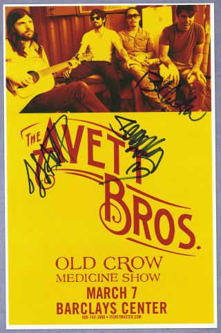 The Avett Brothers Autographed Concert Poster 2014 Seth Avett,  Scott Avett
