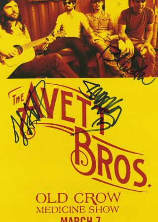 The Avett Brothers autographed concert poster 2014 Seth Avett,  Scott Avett 4