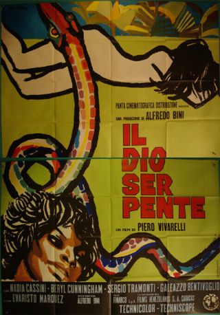 Il Dio Serpente - Horror - Sex - P.  Vivarelli - Nadia Cassini - Cool Artwork - Italian 4sh