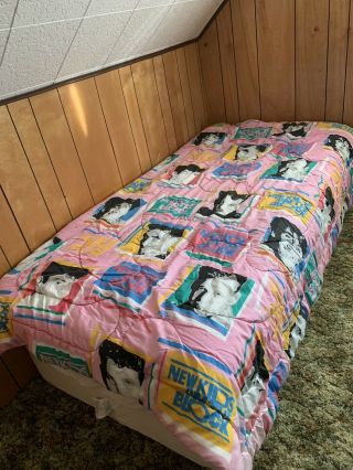 Vintage 1990 Kids On The Block Comforter Blanket Twin Size - See Details