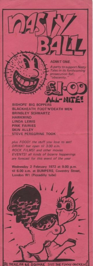 Hawkwind And The Pink Fairies - Ticket To The Nasty Ball - All - Nite - 1972