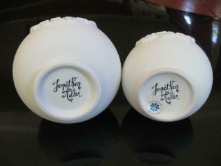 JONATHAN ADLER LOVE HATE APOTHECARY VASE PAIR White Bisque Finish Porcelain Jars 7