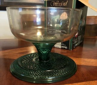 Wexford Anchor Hocking Emerald Green Cake Plate & Punch Bowl 7