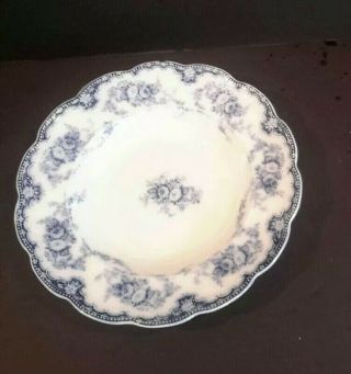Antique W H Grindley Flow Blue 10 " Round Soup Bowl Dish X 6 Florida Pattern