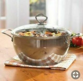 Princess House Classic Stainless Steel 8 - Qt.  Serving Casserole - 6776