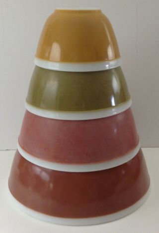 Pyrex Mixing Bowls Americana Harvest Gold Green Orange Brown 401,  402,  403,  404