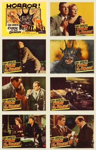 Curse Of The Demon Lobby Cards (1957) Complete Set Of 8 (11 X 14 Inches)
