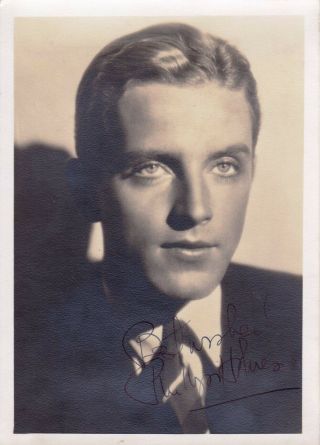 Actor Phillips Holmes Autograph Signed Very Early Publicity Photo D1942 Rare
