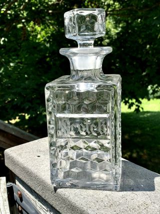 Vintage Fostoria American Glass Scotch Decanter & Stopper