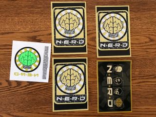 Rare Nerd Neptunes Pharrell N.  E.  R.  D.  4 Stickers & Glow In The Dark Iron - On Patch