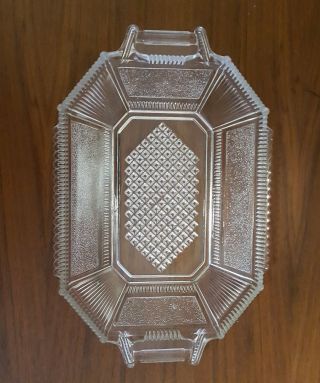 Antique Eapg Bryce Bros Pleat And Panel Or Derby 13 Bread Plate " Closed " Handles