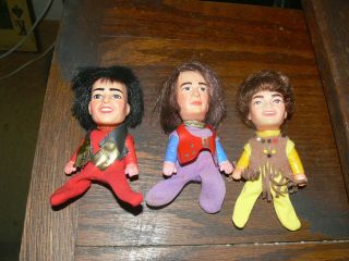 1970 Remco The Monkees Finger Puppet Set Of 3 Figures (mike,  Davey & Mickey)