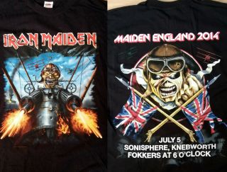 Iron Maiden Sonisphere 2014 Knebworth Tour T - Shirt Rare