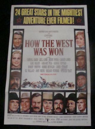 How The West Was Won Movie Poster Carroll Baker Henry Fonda 1964 One Sh