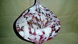 Fenton Murrhina Rose PINK & WHITE SPATTER WARE ART GLASS JACK IN THE PULPIT VASE 4