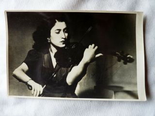 Signed Vintage Photo - Ida Haendel Classical Violin - Conciertos Daniel - Argentina