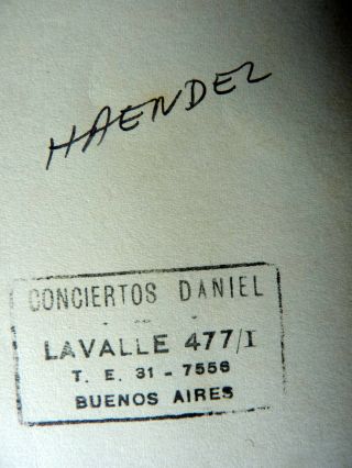 SIGNED Vintage Photo - IDA HAENDEL Classical Violin - Conciertos Daniel - Argentina 4