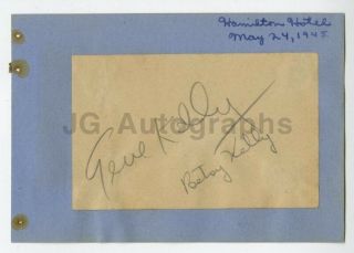 Gene Kelly And Betsy Kelly - Classic Actor Couple - Authentic Autographs,  1945