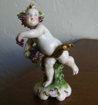 Antique Capodimonte Giuseppe Cappe Italian Porcelain Cherub Putti Figurine 2