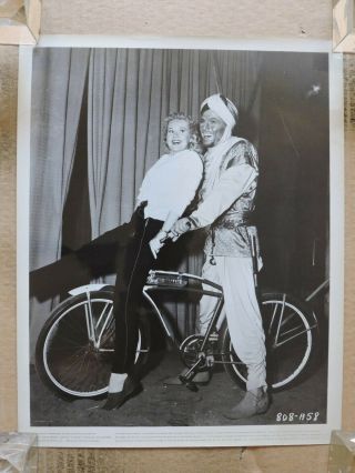 Virginia Mayo And Laurence Harvey On A Bicycle Candid Photo 1954 King Richard.