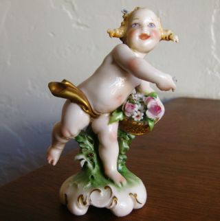 Antique Capodimonte Giuseppe Cappe Italian Porcelain Cherub Putti Figurine 1