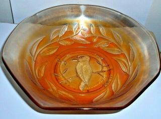 Australian Carnival Glass Kingfisher Marigold Rd 4184 Master Bowl Dia 24 Cm