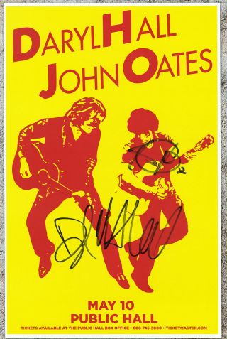 Daryl Hall & John Oates Autographed Gig Poster Family Man,  Man Eater,  Rich Girl