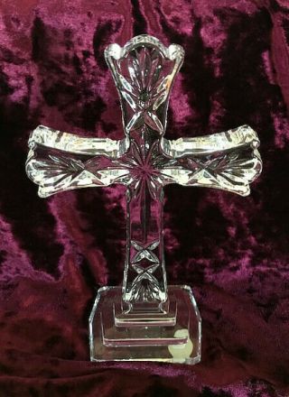 Waterford Crystal Standing Cross Made In Slovenia - 8” Tall