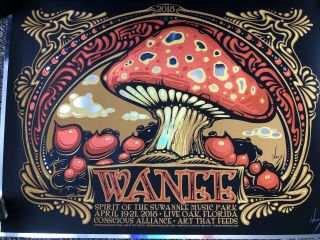 Bobby/trey 2017 Wanee Music Festival Foil Poster Artist Signed