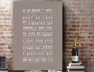 Elbow One Day Like This | Wall Art Song Lyrics Typography Print | Canvas Gift
