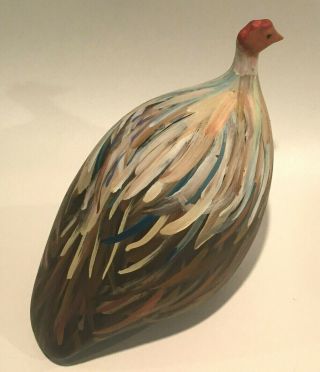 Painted Heidi Caillard French Ceramic Guinea Hen Fowl La Pintade France Figurine 3