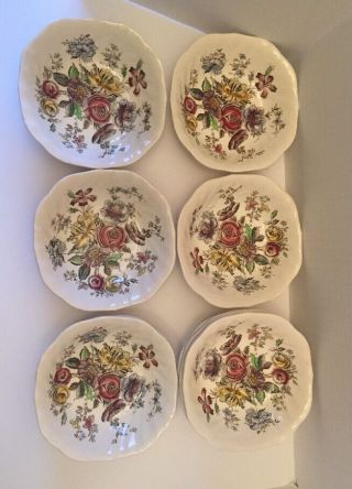 Set of 10 Vintage Johnson Brothers Sheraton Square Cereal Soup Salad Bowls 4