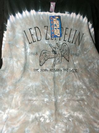 Led Zeppelin 1968 - 1980 Tye Dye T - Shirt Liquid Blue Vintage Xxl Nwt