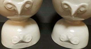 Pair Rare Mid - Century Owl Egg Cups Bennington Pottery David Gil Co - Op Design 3