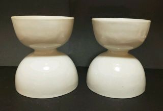 Pair Rare Mid - Century Owl Egg Cups Bennington Pottery David Gil Co - Op Design 4