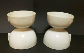 Pair Rare Mid - Century Owl Egg Cups Bennington Pottery David Gil Co - Op Design 6