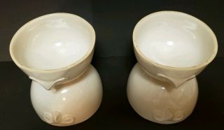 Pair Rare Mid - Century Owl Egg Cups Bennington Pottery David Gil Co - Op Design 7