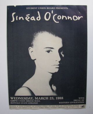 Rare 1988 Buffalo State College Poster Sinead O 