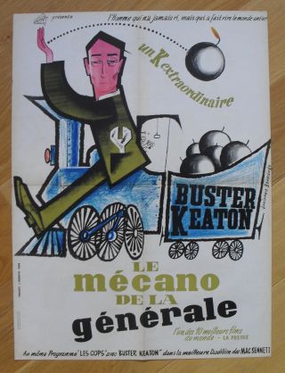General Buster Keaton French Movie Poster R60s