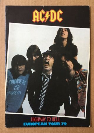 Ac/dc 1979 Highway To Hell European Tour Concert Program Book Bon Angus