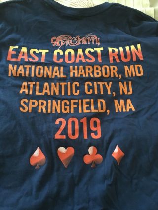 2019 Aerosmith Deuces Are Wild East Coast Run 100 Authentic Concert T Shirt Lge