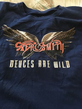 2019 Aerosmith Deuces Are Wild East Coast Run 100 Authentic Concert T Shirt Lge 2
