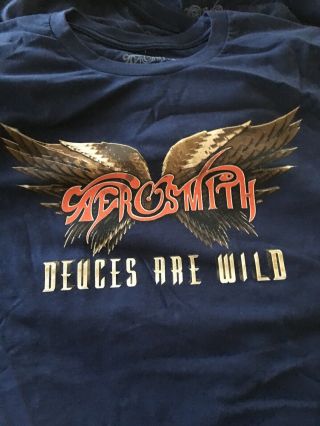 2019 Aerosmith Deuces Are Wild East Coast Run 100 Authentic Concert T Shirt Lge 3