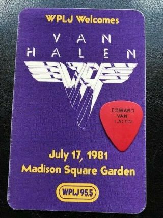 (( (van Halen)) ) 1981 Guitar Pick And Backstage Pass ( ((rare)) )