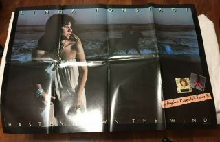 Linda Ronstadt - Hasten Down The Wind 1976 Usa Promo Poster Very Rare,  36 " X 24 "