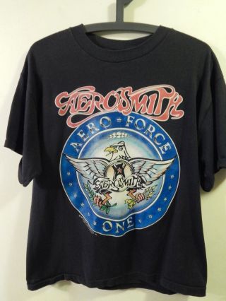 Aerosmith (1989) Pump Tour " Aero - Force - One " Concert T - Shirt Brockum Vtg Ltd
