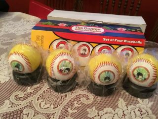 The Beatles Yellow Submarine Set Of 4 Baseballs With Stands