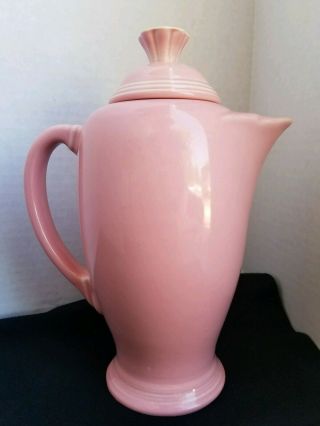 Vintage Homer Laughlin Hlc Fiesta Ware Coffee Pot Server Rose Pink Pitcher